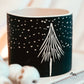 Hand Painted Starry Night Ceramic Pot Planter Soy Candle: Christmas Hearth