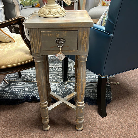 #22 Distressed Gray Wood Side Table