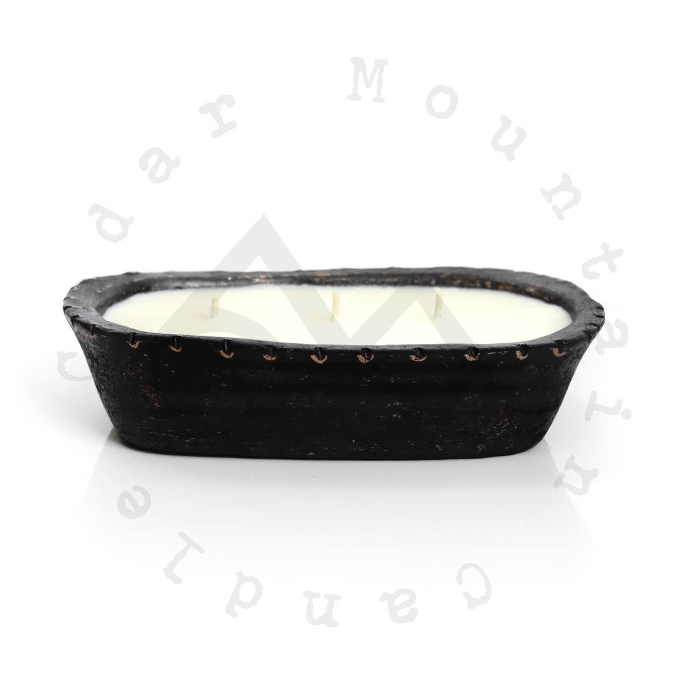 Boho Black Clay Dough Bowl Candle: Cozy Flannel