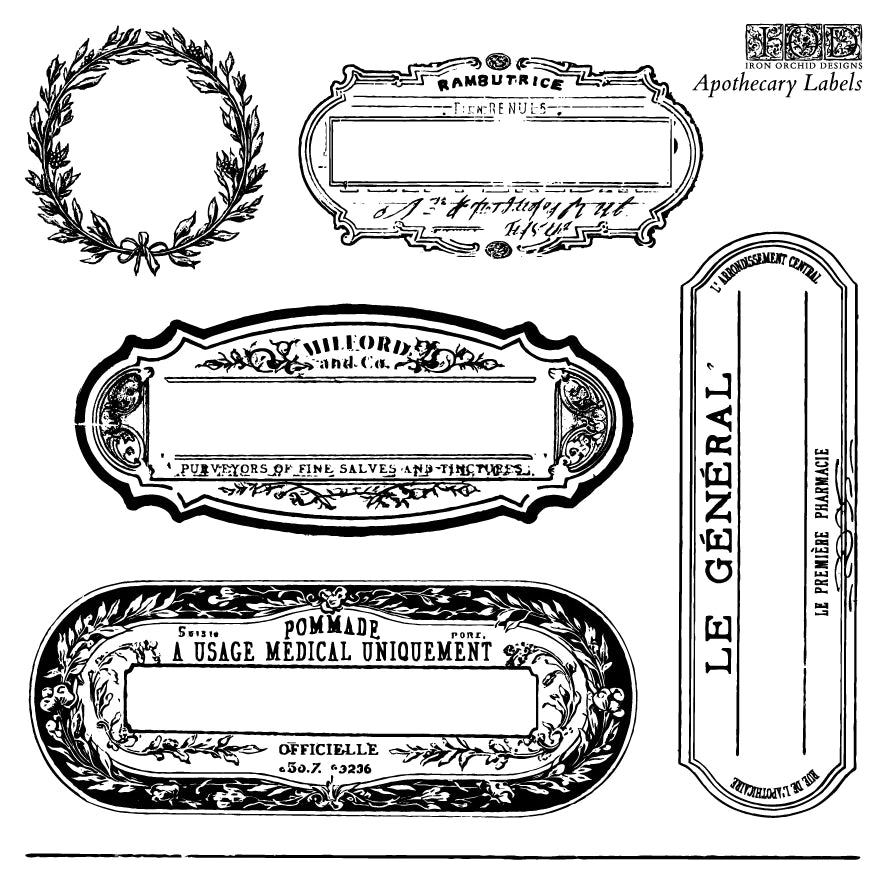 Apothecary Labels 6x6 IOD Stamp