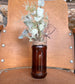 Vintage Amber Coffee Jar Floral Arrangement