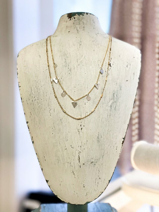 Double Layer Geometric Necklace