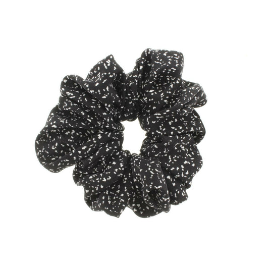 Oversized Black w- White Specks Scrunchie