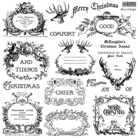 Merry and Bright 12 x 12 IOD Stamp