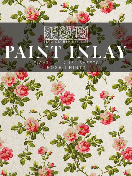 Front Rose Chintz IOD Paint Inlay