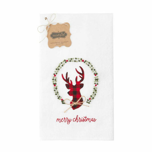 Merry Deer French Knot Towel