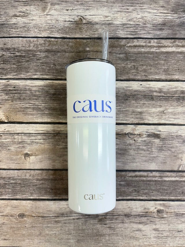 White Caus Stainless Skinny Tumbler - Clean Slate