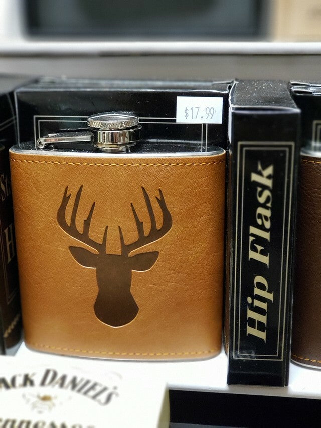 Antler Faux Leather Flask